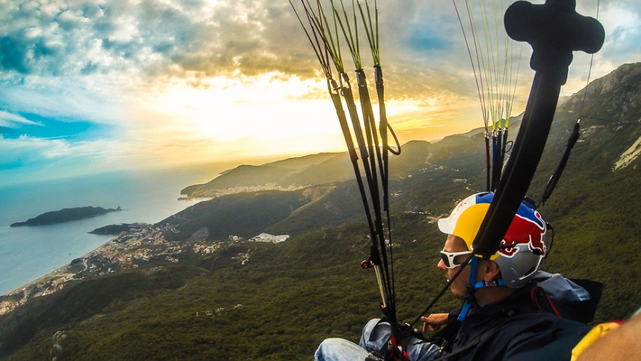 Sunset flying in Budva